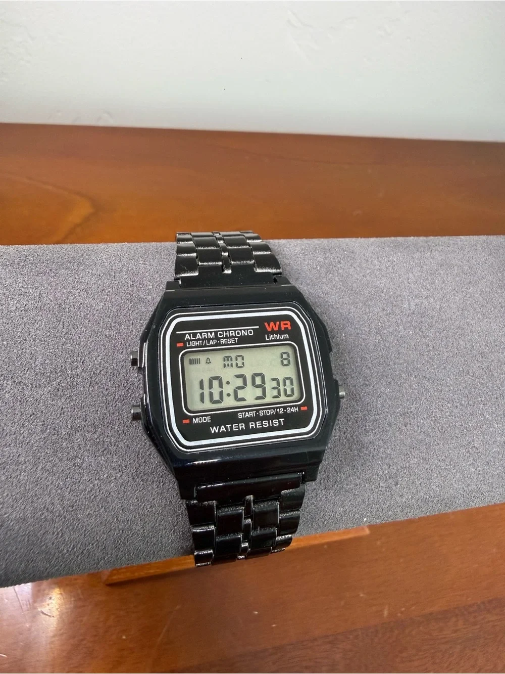 Black Digital Alarm Chrono Watch - Water Resistant